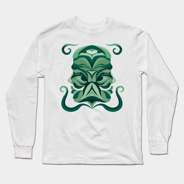 Gemini Zodiac Sign - Green Long Sleeve T-Shirt by TeeeeeeTime